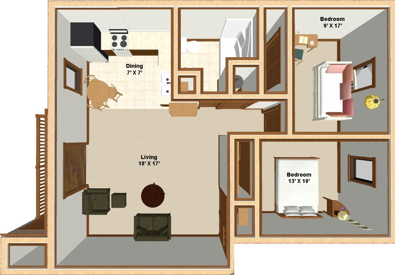 （我已经在右下角住了一年，不想搬动家具，所以右上角房子待入住）